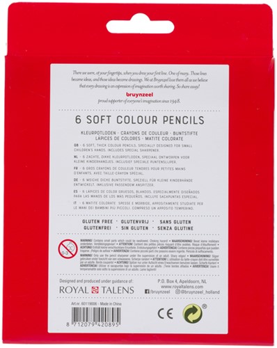 Kleurpotlood Bruynzeel Kids superzacht met puntenslijper set à 6 kleuren-3