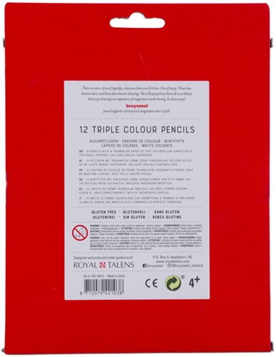 Kleurpotlood Bruynzeel Kids Triple set à 12 kleuren-3