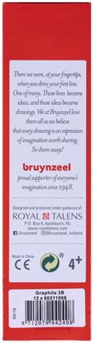 Grafietpotlood Bruynzeel Burotek 3B grijs-3