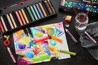 Kleurpotloden STABILO 880 woody 3 in 1 Arty incl slijper ass 10st-1