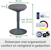 Actieve zitkruk Leitz Ergo met comfortzitting-6