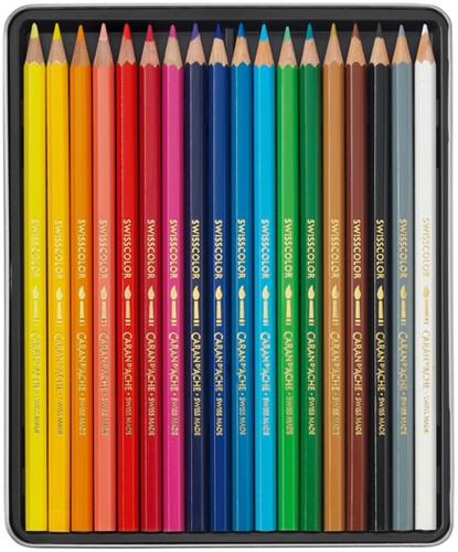 Kleurpotloden Caran d'Ache Swisscolor aquarel 18 stuks assorti-2
