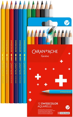 Kleurpotloden Caran D'ache aquarel doos à 12 stuks-3