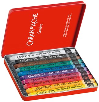 Waskrijt Caran d'Ache neocolor-II 10 stuks assorti-2