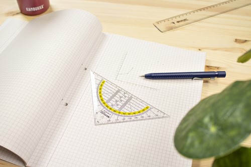 Geodriehoek Westcott 14cm transparant-3