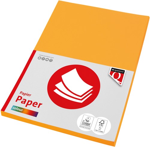 Kopieerpapier Quantore Colour A4 120gr diepgeel 100 vel