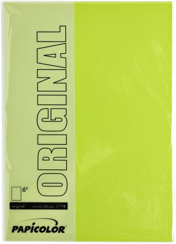 Kopieerpapier Papicolor A4 200gr 6 vel appelgroen-2