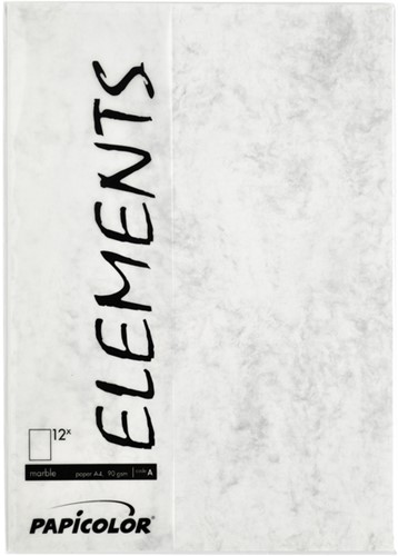 Kopieerpapier Papicolor A4 90gr 12 vel marble grijs-2