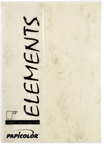 Kopieerpapier Papicolor A4 90gr 12 vel marble ivoor-2