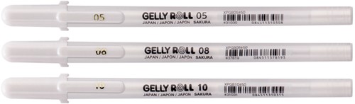 Gelschrijver Sakura Gelly Roll Classic set à 3 breedtes wit