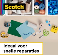Plakband Scotch 665 12mmx6.3m dubbelzijdig + afroller-1