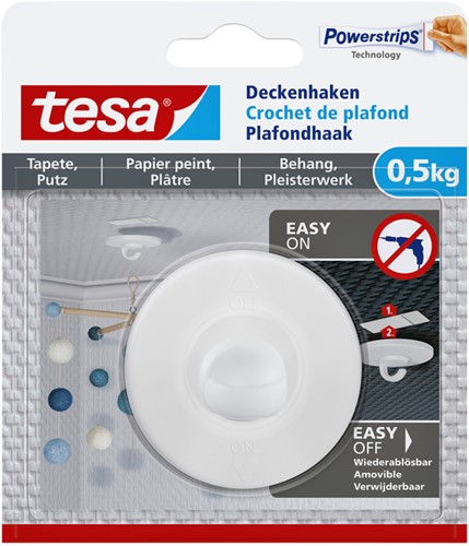 Plafondhaak tesa® behang & pleisterwerk zelfklevend 0,5 kg