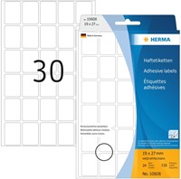 Etiket HERMA 10608 19x27mm verwijderbaar wit 720 etiketten