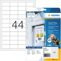 Etiket HERMA 4572 48.3x25.4mm folie wit 880 etiketten