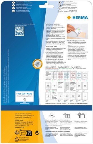 Naambadge etiket HERMA 4410 80x50mm wit/blauw 200 stuks-2