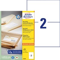 Etiket Avery Zweckform LR3655 210x148mm A5 recycled wit 200 etiketten-2