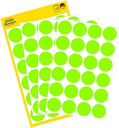 Etiket Avery Zweckform 3174 rond 18mm lichtgroen 96 etiketten