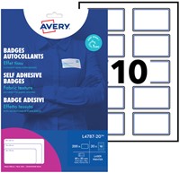 Naambadge etiket Avery L4787-20 80x50mm blauw kader 200 etiketten-2