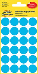 Etiket Avery Zweckform 3005 rond 18mm blauw 96 etiketten