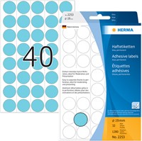 Etiket HERMA 2253 rond 19mm blauw 1280stuks-2