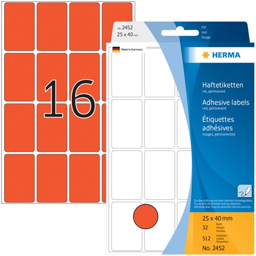 Etiket HERMA 2452 25x40mm rood 512 stuks-3