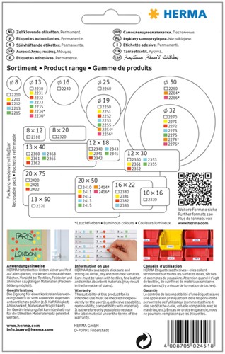 Etiket HERMA 2451 25x40mm geel 512 stuks-2