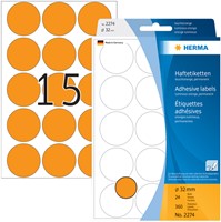 Etiket HERMA 2274 rond 32mm fluor oranje 360 stuks-2