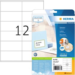 Etiket HERMA 4363 105x48mm premium wit 300 etiketten