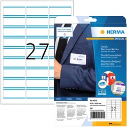 Naambadge etiket HERMA 4513 63.5x29.6mm wit/blauw 540 stuks