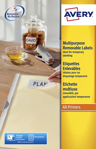 Etiket Avery L4737REV-25 63.5x29.6mm wit 675 etiketten