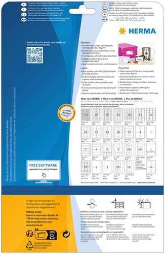 Etiket HERMA 8831 25.4x25.4mm mat wit 1650stuks-2