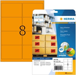 Etiket HERMA 5145 99.1x67.7mm fluor oranje 160 stuks