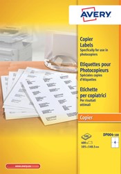 Etiket Avery DP004-100 105x149mm wit 400 stuks