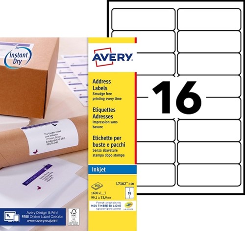 Etiket Avery J8162-100 99.1x33.9mm wit 1600 etiketten-2