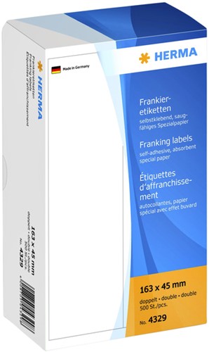 Frankeeretiket HERMA 4329 dubbel 163x45mm 500 stuks