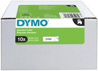 Labeltape Dymo LabelManager D1 polyester 19mm zwart op wit 10 stuks