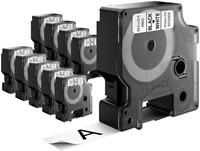 Labeltape Dymo LabelManager D1 polyester 19mm zwart op wit 10 stuks-13