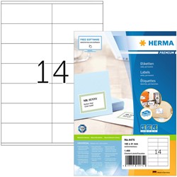 Etiket HERMA 4475 105x41mm premium wit 1400 stuks