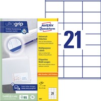 Etiket Avery Zweckform 3481 70x41mm wit 2100stuks-2