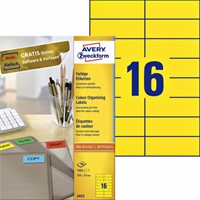 Etiket Avery 3455 105x37mm geel 1600 stuks