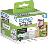 Etiket Dymo LabelWriter industrieel 25x89mm 2 rollen á 350 stuks wit