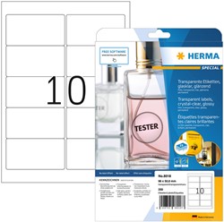 Etiket HERMA 8018 96x50.8mm transparant 250 etiketten