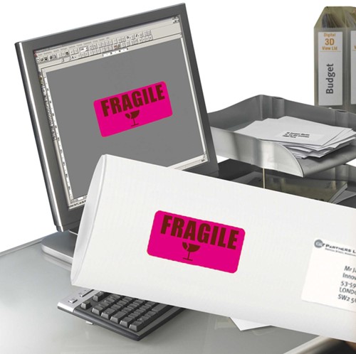 Etiket Avery L7363P-25 99.1x38.1mm neon roze 340 stuks-3