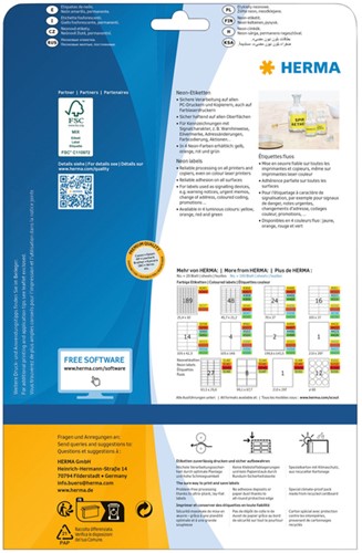 Etiket HERMA 5144 99.1x67.7mm neongeel 160 stuks-2