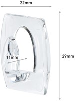 Haak Command mini inclusief bevestigingsstrip transparant 6 stuks-3