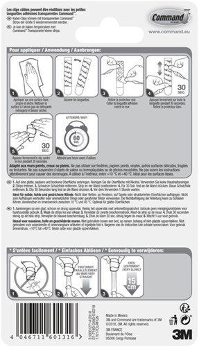 Kabelklem Command rond incl bevestigingsstrips transparant 4 stuks-3