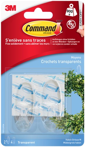 Haak Command middelgroot ovaal incl bevestigingsstrip 2 stuks