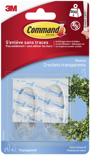 Haak Command middelgroot ovaal incl bevestigingsstrip 2 stuks-2