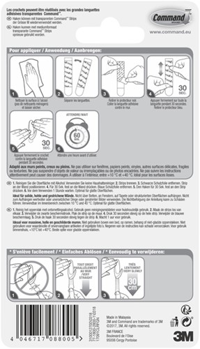 Haak Command middelgroot ovaal incl bevestigingsstrip 2 stuks-3
