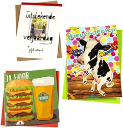 Wenskaart Paperclip verjaardag humor navulset à 12 stuks